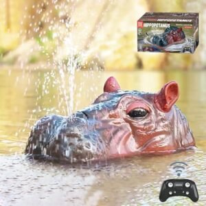 GoolRC Electric RC Boat Hulls Hippo Remote Control Boat for Kids with Spray Water Function 2.4GHz Simulation Design for Pool Lake River