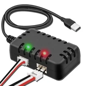 Tosiicop 7.4V Lipo Battery Charger RC Airplane Charger with USB Cable and XH 3P Plug for 2S Batteries