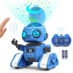 Awesome Tech Robot Tank RC Toy for Kids Rechargeable Remote Control with LED Lights Music and Dance Moves Perfect Gift for Ages 3 4 5 6 Boys and Girls Blue