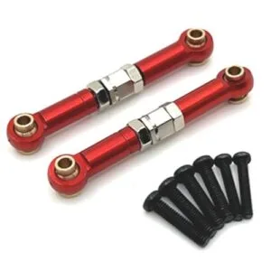 ZDingTech Red Metal RC Parts Steering Linkage Upgrade for 1 14 MJX Hyper Go H14BM 14209 14210 14431B Models