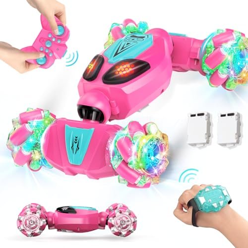 Dzxlin Gesture Sensing RC Stunt Car with 9mm Offset RC Drift Wheels Remote Control Toy for Kids