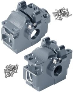 RcarmubWow RC Injectors Gearbox Upgrades Part for 1/10 Slash Stampede Rustler Hoss 4WD VXL XO1 Aluminum Front Rear Transmission Case Differential Housings Hops Up Replace 6880 6881 Titanium