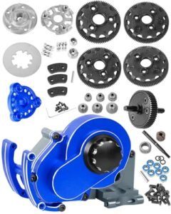 RCarmubWow RC Scale Transmission Complete Upgrades Part Alloy Aluminum Gearbox for 1 10 Slash 2WD VXL Rustler 2WD VXL Stampede 2WD VXL Bandit 2WD VXL Replace 3695 Navy Blue Titanium