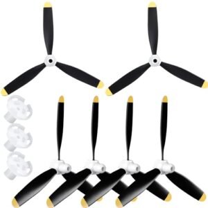 Outus 6 Blade RC Helicopter Propeller Set Compatible with F4u Rc 761 8 761 9 761 16 T28 P47 Fighter Remote Control Aircraft with Propeller Adapters 400mm