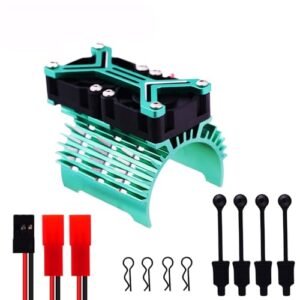Mesimsple 4274 4068 Motor Fan and RC Body Clips for Arrma 1/7 1/8 RC Cars Felony Infraction Limitless Kraton Outcast Notorious 6S Motor Heatsink 40mm 42mm Cooling Fan Upgrades Parts Green