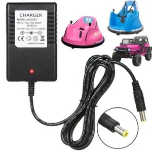 Kidzone 12V RC Ride On Car Charger 12 Volt Battery Charger for Electric Ride On Toys Bumper Cars and Scooters