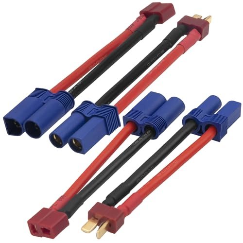 Vgoohobby EC5 to T Plugs Adapter with 12AWG Silicone Wire for Lego RC Trophy Truck Battery Charger ESC