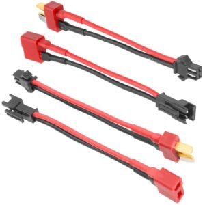 Vgoohobby SM 2P to T Plug Adapter Set with 18AWG 8CM Silicone Wire for RC Car Drone Boat Lipo Li ion Battery Connectors