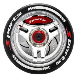 GOUPRC Upgrade Metal RC Hand Wheel Remote Control Steering Wheel for RC Lamborghini with Brake Disc Brake Caliper Compatible with SANWA MT4 MT5 M12 M17 Flysky NB4Series WFLY X9Series Silvery