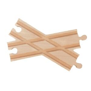 Aosekaa Wooden Train Track Assemble Blocks Vehicles Toy Accessories Switch Track Compatible with RC Steam Train 16cmx9cmx1.2cm