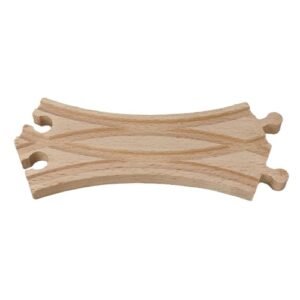 Aosekaa Wooden Train Track Assemble Blocks Vehicles Toy Accessories Switch Track for RC Garden Train 17.8cmx7.3cmx1.2cm