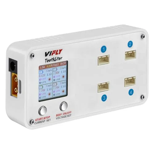 VIFLY ToothStor 4 Port 2S LiPo Balance Charger with Storage Mode The Best RC Car Lipo Charger