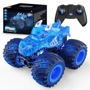 AUUGUU Old RC Trucks 2.4GHz Monster Trucks Toys with Light Spray All Terrain Remote Control Car for Kids Ages 3 4 5 6 7 8