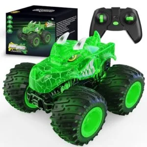 AUUGUU 2.4GHz All RC Trucks Monster Remote Control Car with Light Spray for Kids Ages 3 4 5 6 7 8