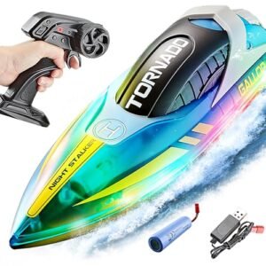 BEZGAR Radio Remote Control RC Hovercraft with LED Lights and One Click Flip for Kids Ages 8 12