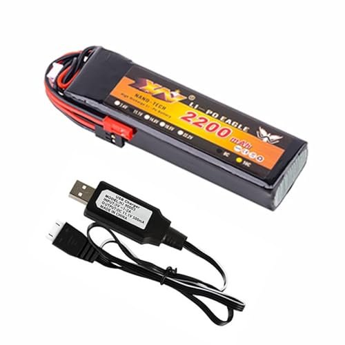 Cecicebb 11.1V 2200mAh 8C LiPo Battery for Walkera DEVO 7 WFLY9 RadioLink AT9 Radiolink T8FB Transmitter Remote Controller with USB Charger Cable