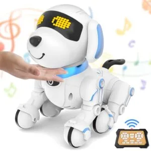 Dwi Dowellin Robot Dog for Kids 8-12 Remote Control Smart Robotic Pet Puppy Toy Interactive Touch Walking Talking Dogs Chasing RC Car at Dog Park Christmas Birthday Gifts