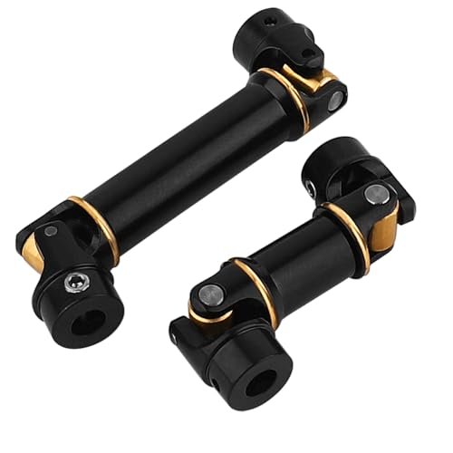 RZXYLRC Heavy Duty Brass Drive Shaft Set for TRX4M 1/18 RC Crawler Defender Metal Upgrade Perfect for Wrapping RC Body Projects 2PCS Black Gold