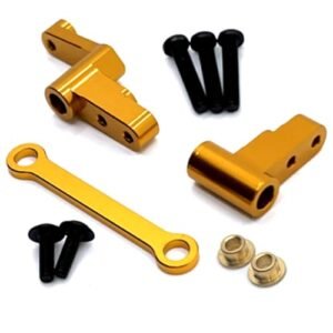 ZDingTech Metal Steering Assembly Upgrade Parts for MJX Hyper Go 1/14 RC Cars 14430 14301 14302 Golden