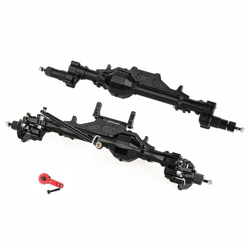 RZXYLRC CNC Custom Wheels RC Complete Front Rear Portal Axle for 1/10 Axial Wraith 90018 90048 90053 90020 90045 90056 RR10 AX10 Upgrades Part Black