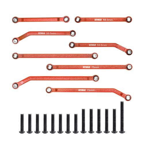 Devivae RC Car Parts GTHELE High Clearance 4 Links Set Aluminum Linkage for Traxxas 1/18 TRX4M K10 F 150 Upgrade Parts RC Crawler Car Red