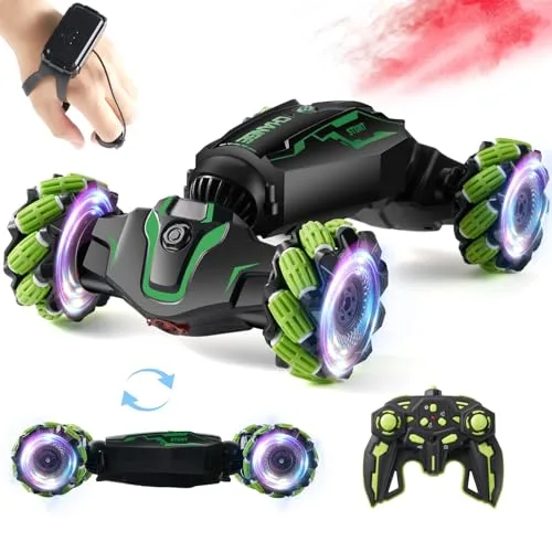 Kyanio Gesture Sensing RC Stunt Car with Light and Music Remote Control Toy Car for Kids Ages 6 12