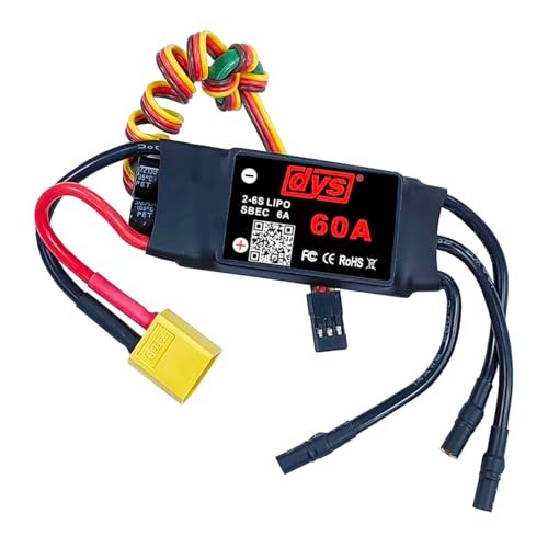 DYS 60A ESC Brushless Electric Speed Controller for RC Pattern Aircraft with 5V 6A BEC and XT60 Connector