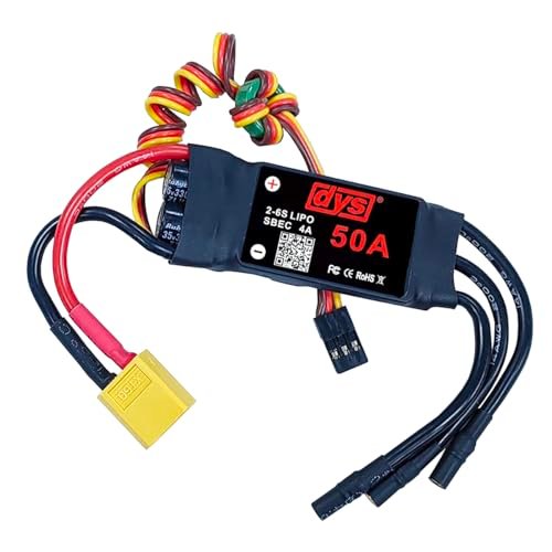 DYS 50A ESC Brushless Electric Speed Controller for Microlight RC Aircraft with 5V 6A BEC and XT Bullet Plugs