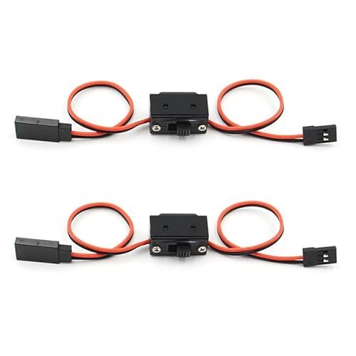 Exceed Gas RC Boat 2PCS Receiver Power On Off Battery Switch with Futaba JR JST Connector Cable for Drones Model Cars