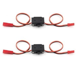 Sparkhobby 2PCS Receiver Power On Off Battery RC Switch with Futaba JR JST Connecter Cable for Exceed RC Gas Boat Fixed Wing Drones Model Car