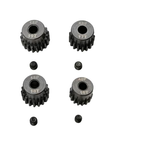 ADORLY 48P Pinion Gear Set 16T 17T 18T 19T 3.175mm for RC Nitro Trainer and Traxxas Slash 2WD Hoss Rustler 4X4 VXL Slash 4X4 Bandit Nitro Stampede E Revo Maxx RC Brushless Brush Motor Upgrades Parts