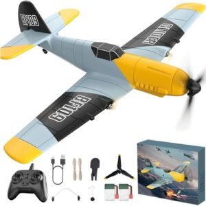 Toileum RC Airplanes RTF Beginners 3 Channel Remote Control Airplane with 6 Axis Gyro Stabilizer BF 109 and 2 Batteries