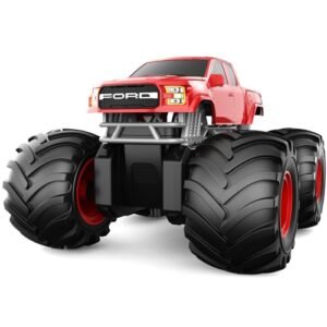DOUBLE E Ford Fiesta RC Car Amphibious Remote Control Monster Truck 4WD All Terrain Waterproof Toy for Kids Ages 4 12 2.4Ghz Red