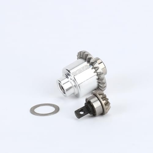 RCAWD Full Metal Differential Assembly with Drive Gear Compatible with Robbe RC Boats 1/18 1/24 Scx24 FMS Fcx18 Fcx24 Rc Crawler Car Upgrade Parts Silver