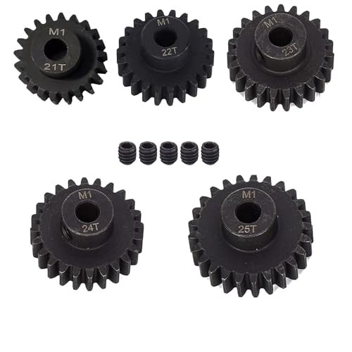 ADORLY Metal Steel M1 Pinion Gear Sets 21T 22T 23T 24T 25T 5mm Shaft Motor Gears with Hex Key for RC Willey Living Room Sets