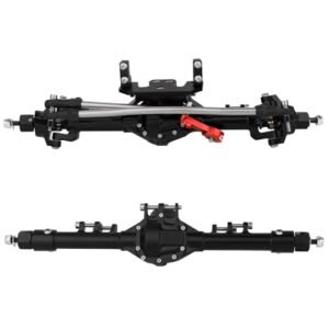 HSD RC Planes Aluminum CNC Complete Axle Set for 1/10 RC Crawler SCX10 SCX10 II Deadbolt 90046 90047 D90 D110 LCG Chassis Upgrades Black