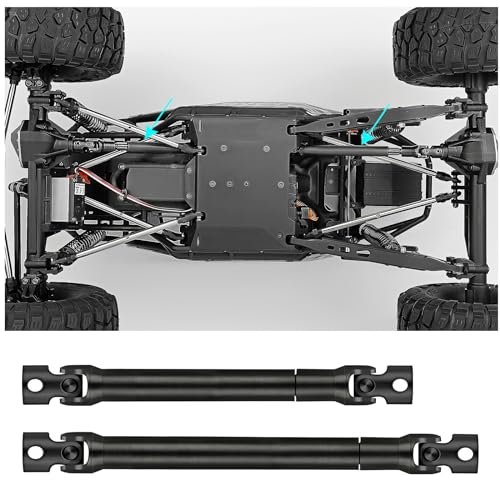 WEFEINO CVD Drive Shaft Upgrade Kit for 1 10 Scale RC Muscle Car Bodies Axial RBX10 Ryft 4WD AXI03005 Rock Bouncer Hardened Steel Front Rear Driveshafts 2Pcs