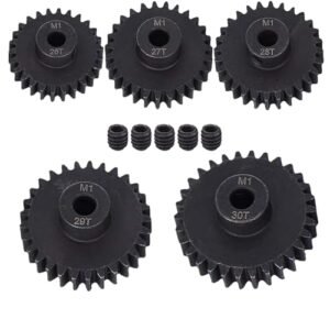 ADORLY Metal Steel M1 Pinion Gear Sets 26T 27T 28T 29T 30T 5mm Shaft for Yikeshu RC Truck Parts