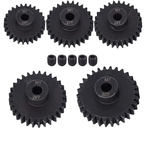 ADORLY Metal Steel M1 Pinion Gear Sets 26T 27T 28T 29T 30T 5mm Shaft for Yikeshu RC Truck Parts