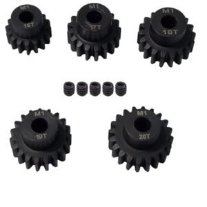 ADORLY Metal Steel M1 Pinion Gear Sets 16T 17T 18T 19T 20T 5mm Shaft Motor Gears with Hex Key for 1/10 Traxxas Slash 2WD 4×4 4wd,Arrma Senton Axia1 Redcat Rc4wd
