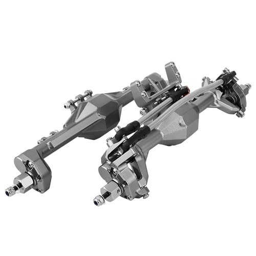 Pothyes 1/10 CNC Machined Integrated Portal Axle for Element RC Enduro Trail Truck SCX10 II VP 90046 90047 D90 RC4WD RC Crawler Metal Upgrade Part Gray