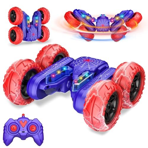 Excitobo Grave Digger Gas Powered RC Cars 4WD Off Road Remote Control Toy for Boys Ages 3 12 with 360 Rotating Stunt Double Sided Rechargeable Feature