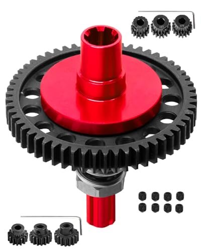 RC Willey Washer and Dryer Sets 7075 Metal Spur Gear Slipper Clutch 57T 0.8 with 3.17mm and 5mm Pinion Gear Sets 15T 16T 17T for 1 10 4x4 Granite Senton Big Rock Vorteks 3s 550 Kraton Outcast 4S 1 8 Typhon 3s Red