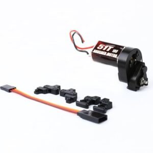 RCAWD 260 More Power 180 Motor SCX24 Transmission Gearbox Shock Tower Set for Giant RC Crane Tower Axial 1/24 SCX24 AX24 Series Upgrades Part Black