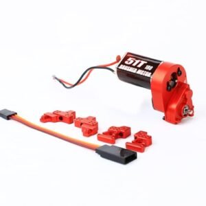 RCAWD 260 More Power 180 Motor SCX24 Transmission Gearbox Shock Tower Set for Rokenbok RC Tower Crane Axial 1/24 SCX24 AX24 Series Upgrades Part Red