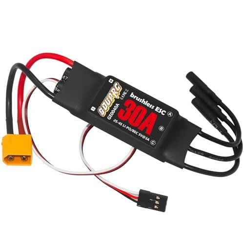 GOUPRC 30A Brushless ESC Speed Controller for RC Speed Wing Drones and Fixed Wing Aircraft with 5V 2A BEC XT60 Plugs