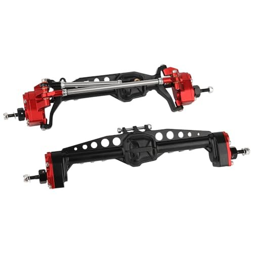 Bigfoot Beast RC Car CNC Metal Front and Rear Portal Axles for 1/10 RC Crawler Car Axial SCX10 III AXI03006 AXI03007 Wrangler JL AR45 Axle Upgrade Part Red