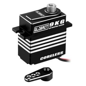 GLOBACT 9kg Metal Servo for TRX4M with Servo Arm High Torque Digital Servo Coreless Motor Servo HV 4.8V-8.4V for 1/18 RC Crawler Servo Upgrade (Black)
