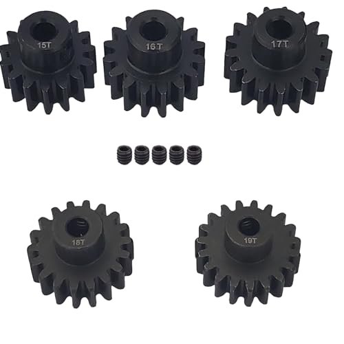ADORLY Metal Steel 32P Pinion Gear 3.175mm Shaft 15T 16T 17T 18T 19T with Hex Key for Exceed Nitro RC Parts Traxxas Slash 2WD Hoss Rustler 4X4 VXL Slash 4X4 Bandit Nitro Stampede E Revo maxx Upgrades