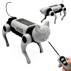 Tipmant Electric Remote Control Robot Dog and Cat DIY RC Toy for Kids with 2 Heads and Interactive Features